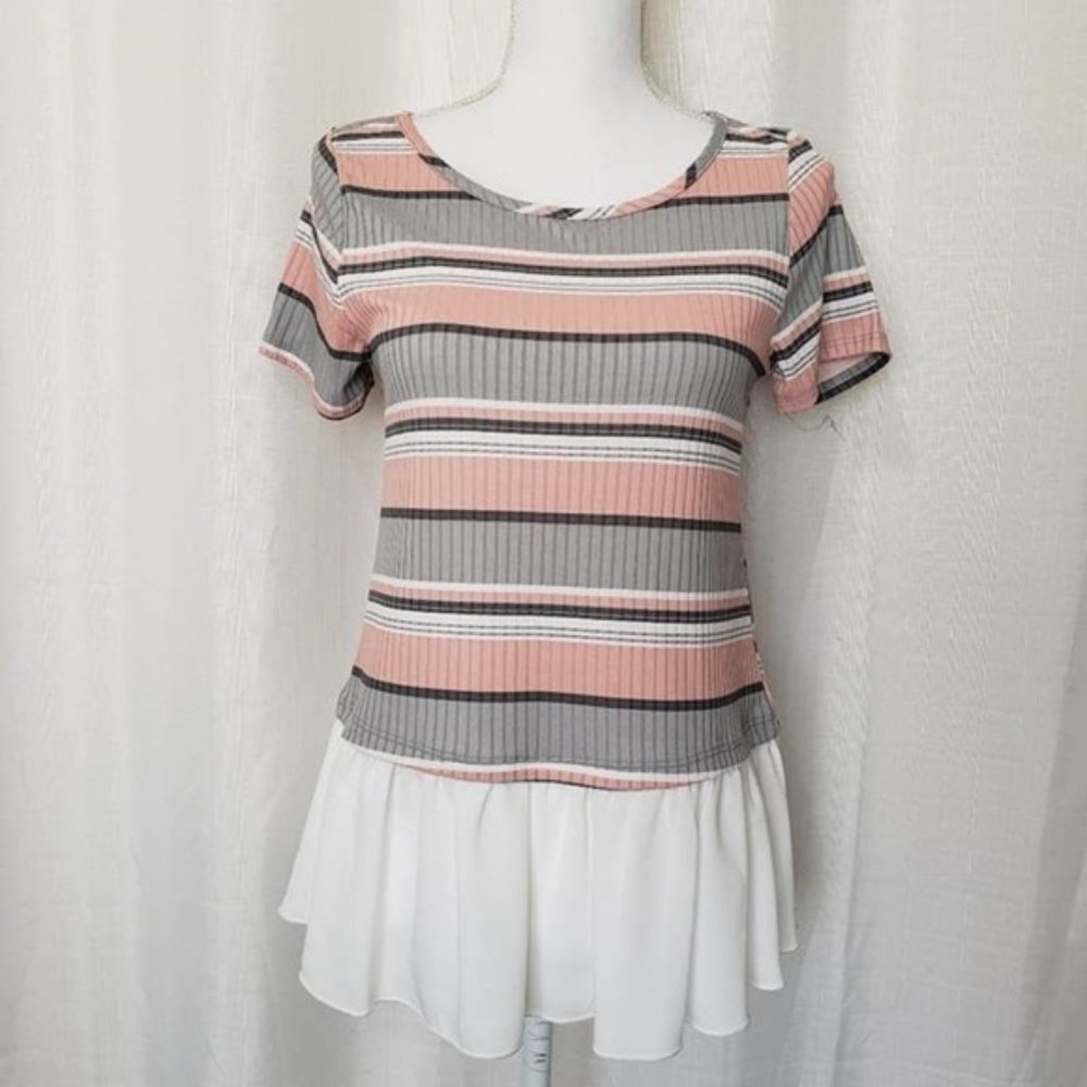 Striped Peplum Top